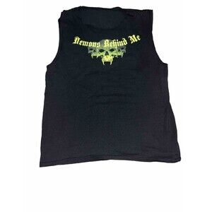 West Coast motorcycle biker Custom Cuts Collar Area Demons Behind Me Biker Shirt